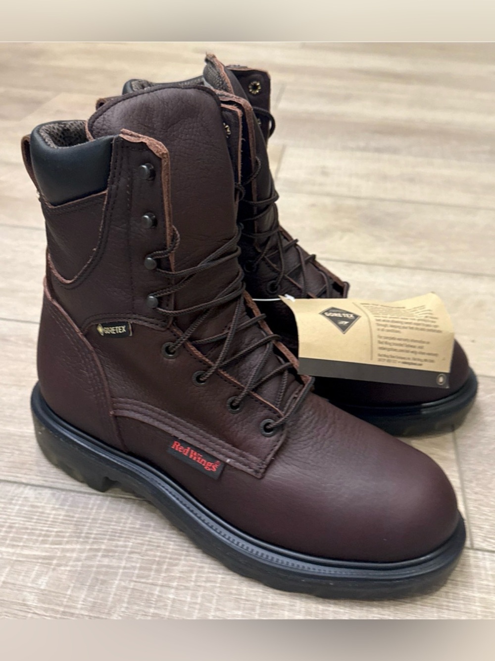 RED WING 914 MENS 8-INCH GORE-TEX WATERPROOF SOFT TOE SUPER SOLE 2.0 BOOTS 9.5 D